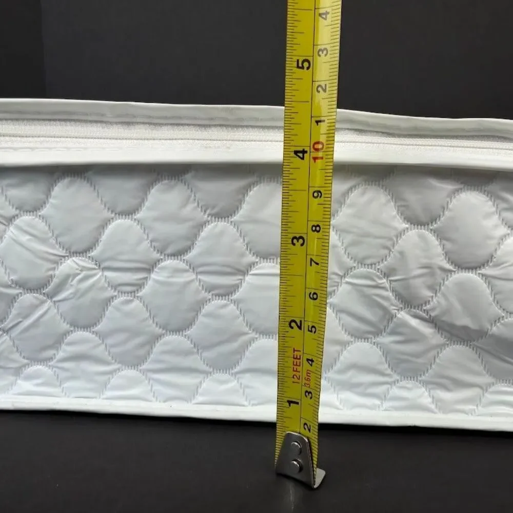 6 Piece Set White Quilted Vinyl Dinnerware/Dish/China Zippered Storage Cases